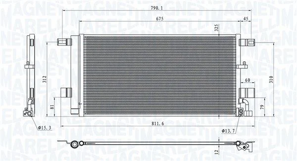 Kondenzátor, klimatizácia MAGNETI MARELLI 350203100100