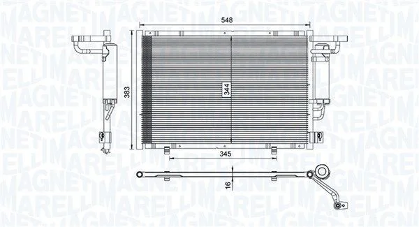 Condenser, air conditioning MAGNETI MARELLI 350203100600