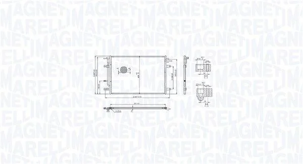 Kondenzátor, klimatizácia MAGNETI MARELLI 350203103400