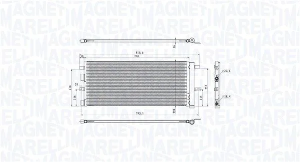 Kondenzátor, klimatizácia MAGNETI MARELLI 350203103900