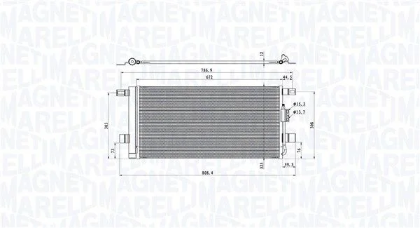 Kondenzátor, klimatizácia MAGNETI MARELLI 350203104600