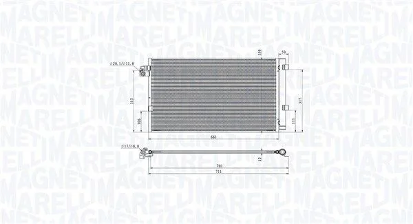 Kondenzátor, klimatizácia MAGNETI MARELLI 350203104700
