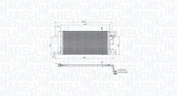 Kondenzátor, klimatizácia MAGNETI MARELLI 350203105200