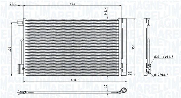 Kondenzátor, klimatizácia MAGNETI MARELLI 350203611000