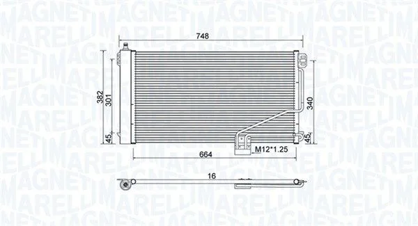 Condenser, air conditioning MAGNETI MARELLI 350203738000