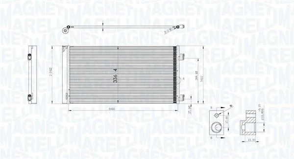 Kondenzátor, klimatizácia MAGNETI MARELLI 350203747000