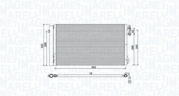 Kondenzátor, klimatizácia MAGNETI MARELLI 350203752000