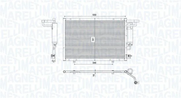 Condenser, air conditioning MAGNETI MARELLI 350203754000
