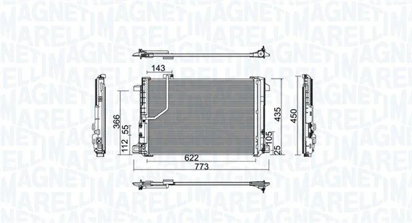Kondenzátor, klimatizácia MAGNETI MARELLI 350203755000