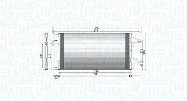 Condenser, air conditioning MAGNETI MARELLI 350203761000