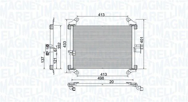 Kondenzátor, klimatizácia MAGNETI MARELLI 350203772000