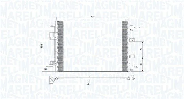 Kondenzátor, klimatizácia MAGNETI MARELLI 350203773000