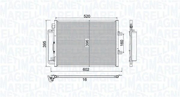 Kondenzátor, klimatizácia MAGNETI MARELLI 350203780000
