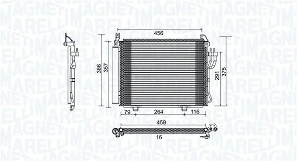 Kondenzátor, klimatizácia MAGNETI MARELLI 350203790000
