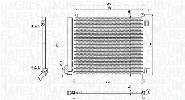 Condenser, air conditioning MAGNETI MARELLI 350203793000