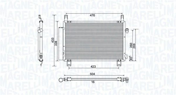 Kondenzátor, klimatizácia MAGNETI MARELLI 350203798000