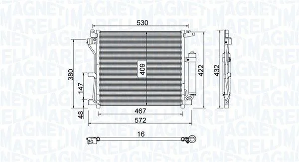 Kondenzátor, klimatizácia MAGNETI MARELLI 350203799000