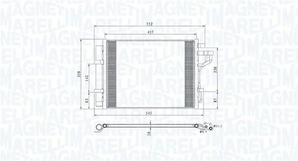 Condenser, air conditioning MAGNETI MARELLI 350203802000