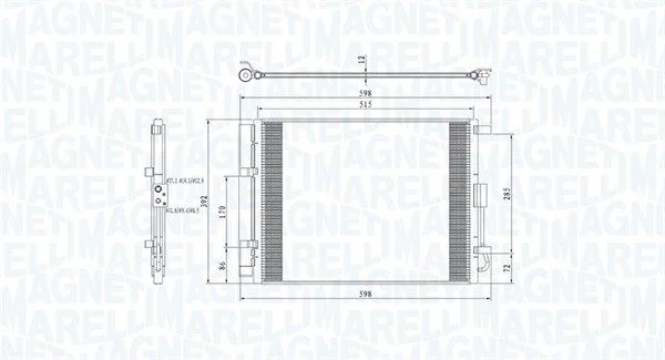 Kondenzátor, klimatizácia MAGNETI MARELLI 350203809000