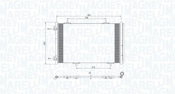 Kondenzátor, klimatizácia MAGNETI MARELLI 350203812000
