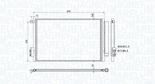 Condenser, air conditioning MAGNETI MARELLI 350203814000