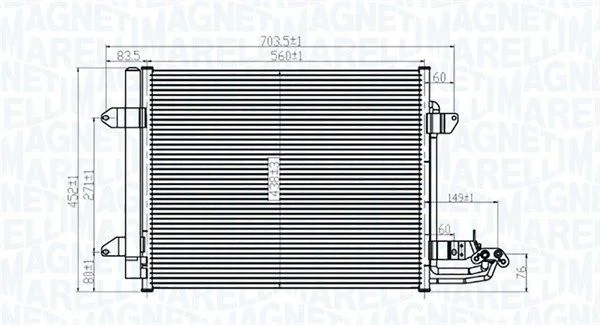 Kondenzátor, klimatizácia MAGNETI MARELLI 350203815000