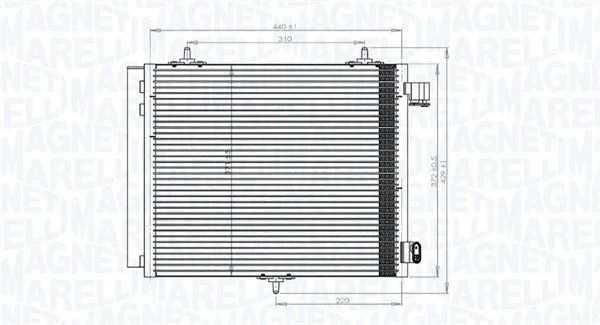 Kondenzátor, klimatizácia MAGNETI MARELLI 350203818000