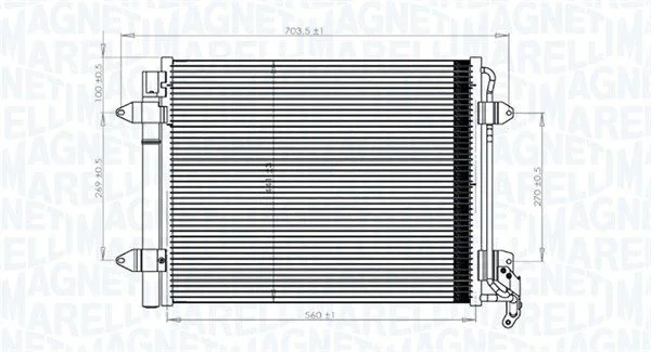 Kondenzátor, klimatizácia MAGNETI MARELLI 350203833000