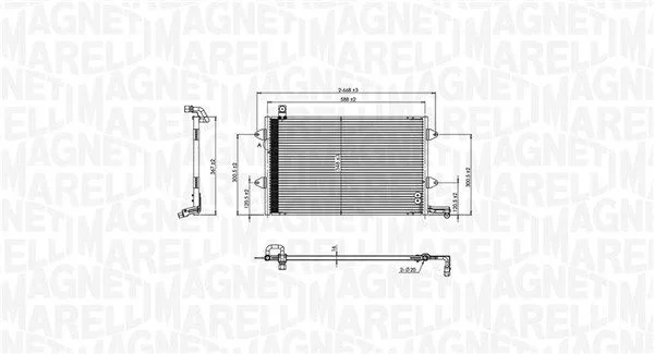 Kondenzátor, klimatizácia MAGNETI MARELLI 350203840000