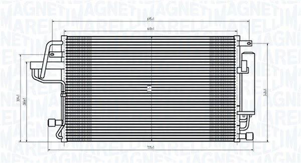 Condenser, air conditioning MAGNETI MARELLI 350203843000