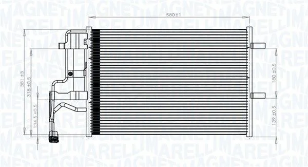 Condenser, air conditioning MAGNETI MARELLI 350203844000