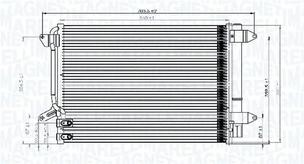 Kondenzátor, klimatizácia MAGNETI MARELLI 350203845000