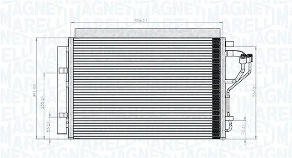 Kondenzátor, klimatizácia MAGNETI MARELLI 350203851000