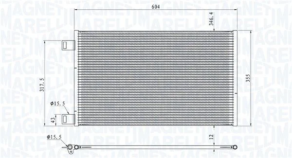 Kondenzátor, klimatizácia MAGNETI MARELLI 350203860000