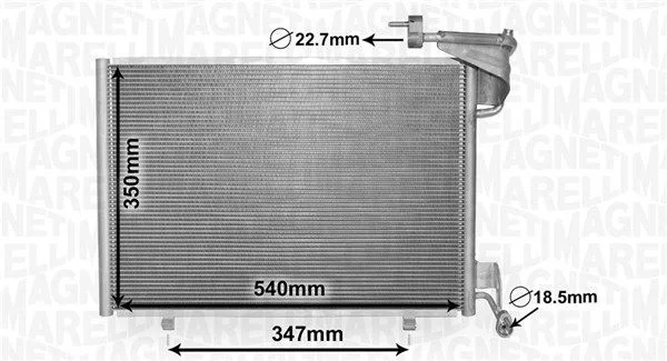 Kondenzátor, klimatizácia MAGNETI MARELLI 350203870000