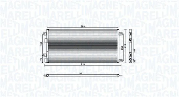 Kondenzátor, klimatizácia MAGNETI MARELLI 350203887000