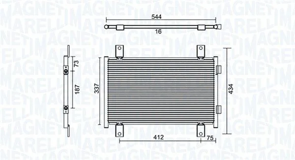Kondenzátor, klimatizácia MAGNETI MARELLI 350203895000