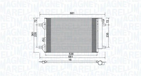 Kondenzátor, klimatizácia MAGNETI MARELLI 350203910000