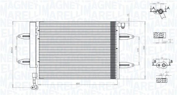 Condenser, air conditioning MAGNETI MARELLI 350203911000