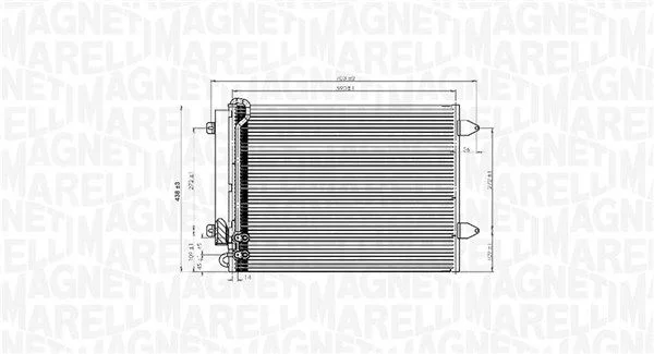 Kondenzátor, klimatizácia MAGNETI MARELLI 350203919000