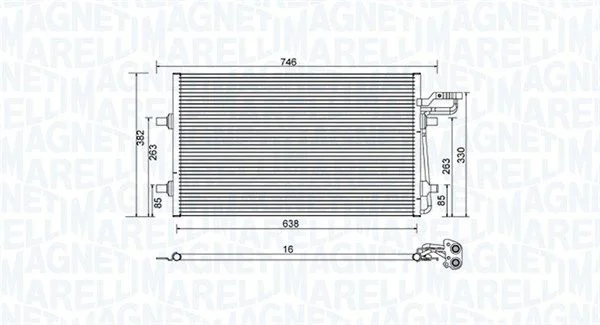 Kondenzátor, klimatizácia MAGNETI MARELLI 350203934000