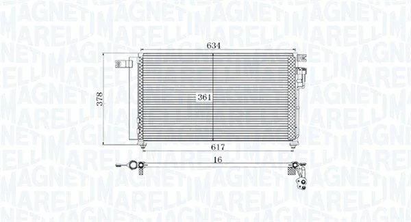 Condenser, air conditioning MAGNETI MARELLI 350203961000