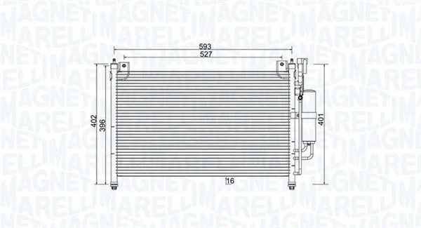 Kondenzátor, klimatizácia MAGNETI MARELLI 350203989000