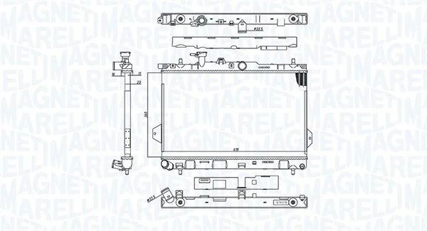 Radiator, engine cooling MAGNETI MARELLI 350213110400