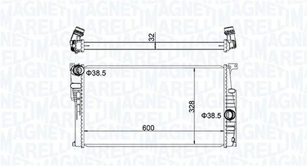 Radiator, engine cooling MAGNETI MARELLI 350213155100