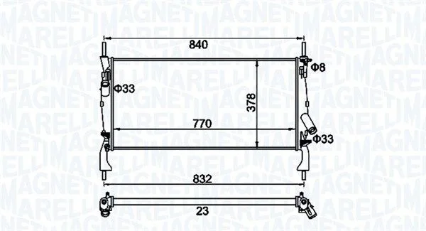 Chladič, chladenie motora MAGNETI MARELLI 350213158900