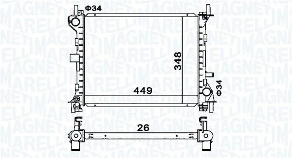 Chladič, chladenie motora MAGNETI MARELLI 350213160300