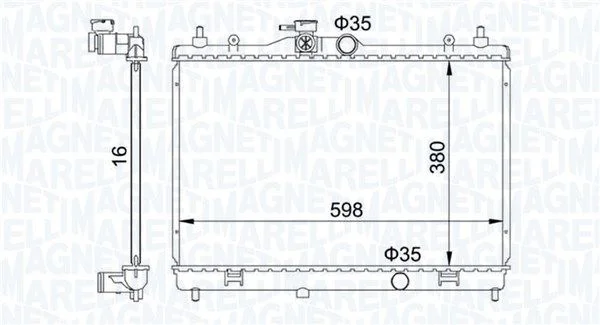 Radiator, engine cooling MAGNETI MARELLI 350213168300