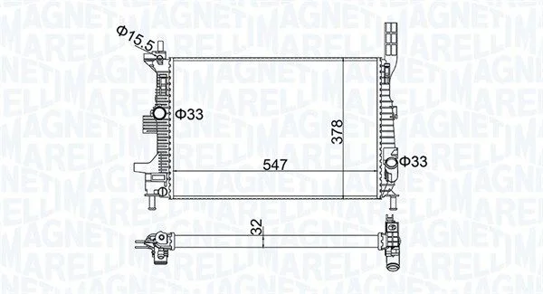 Radiator, engine cooling MAGNETI MARELLI 350213173800