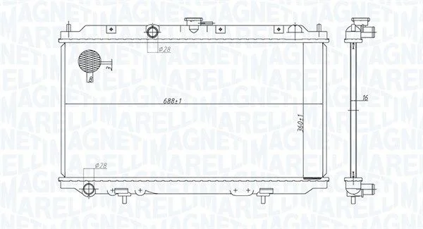 Chladič, chladenie motora MAGNETI MARELLI 350213176200